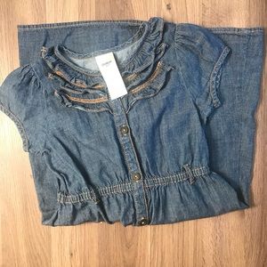 OshKosh B’gosh Button Down Denim Dress Girls S7